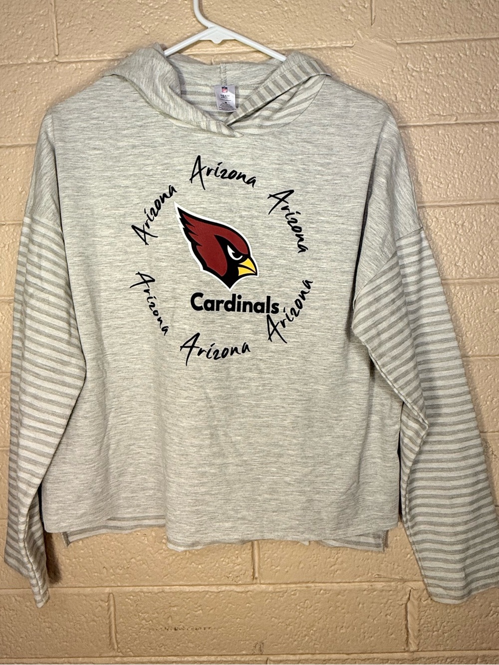 Team Apparel Light Gray Womens NFL Sleevewear Hoodie